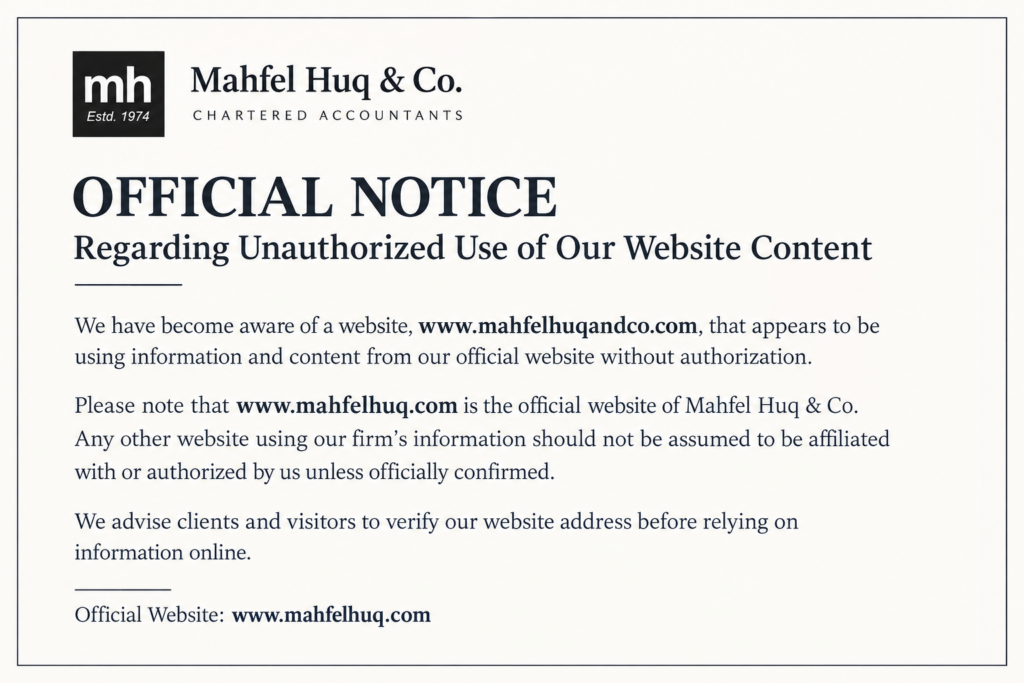 Official Notice On Website Content